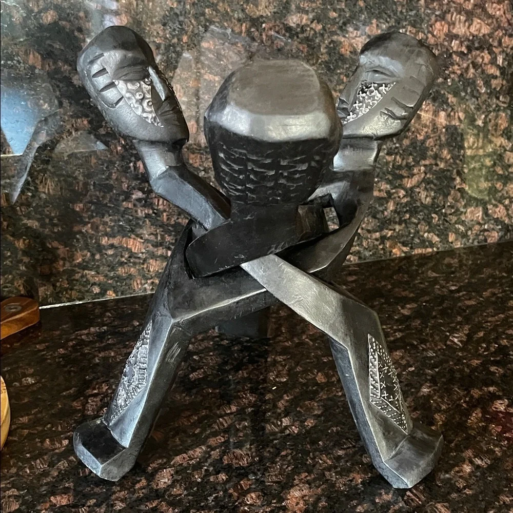 Black Metal Abstract Sculpture